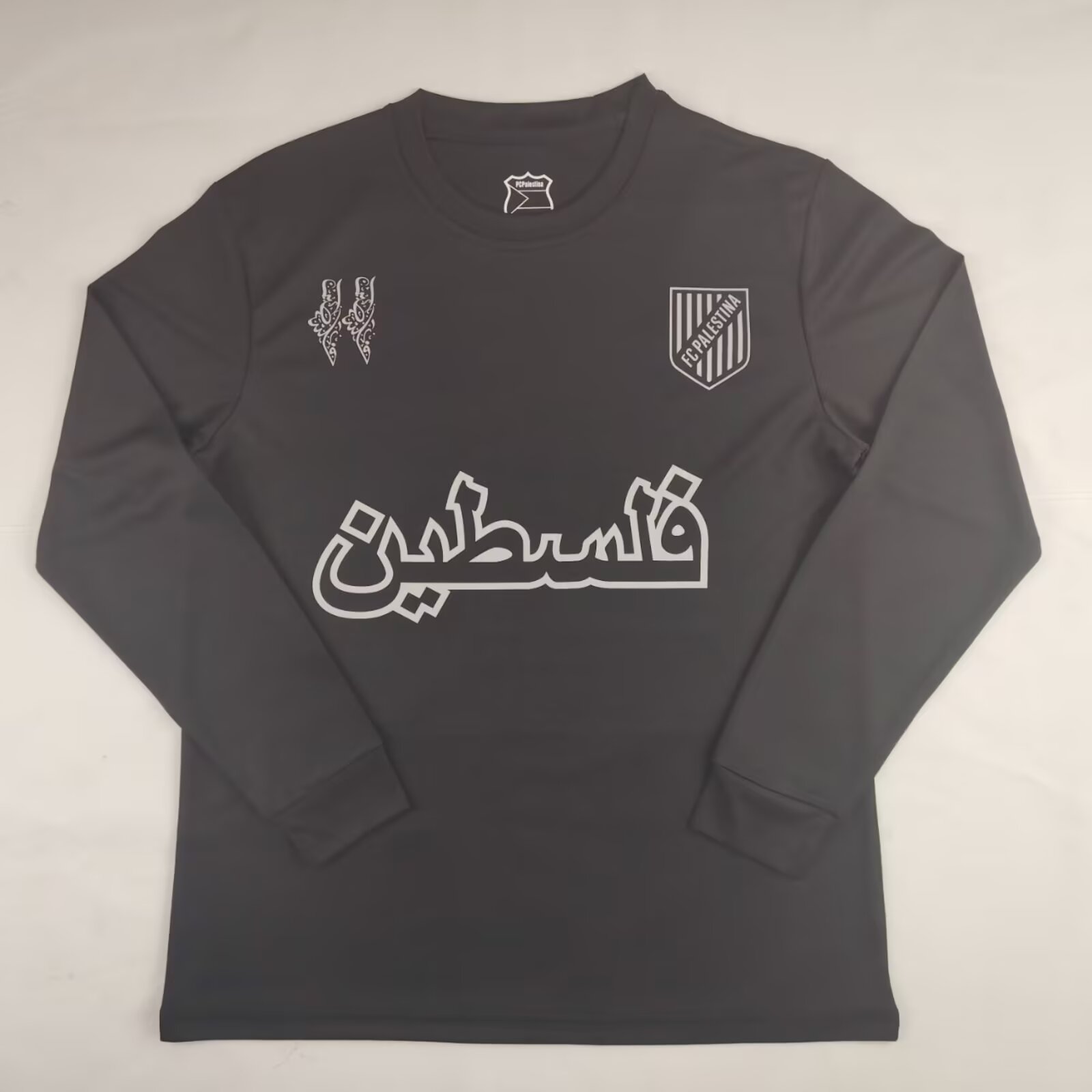 AAA Quality Palestine 24/25 Black/White Training Long Jersey